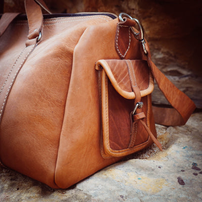 Ledertasche Weekender mit Deiner Message