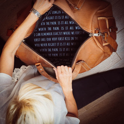 Ledertasche Weekender mit Deiner Message