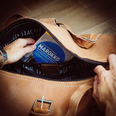 Ledertasche Weekender mit Deiner Message